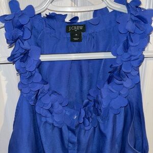 Gently Loved J Crew Royal Blue Top with Petal Details; Sz Med.